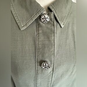 NWT J.Jill Oliver green jacket with rhinestone detail